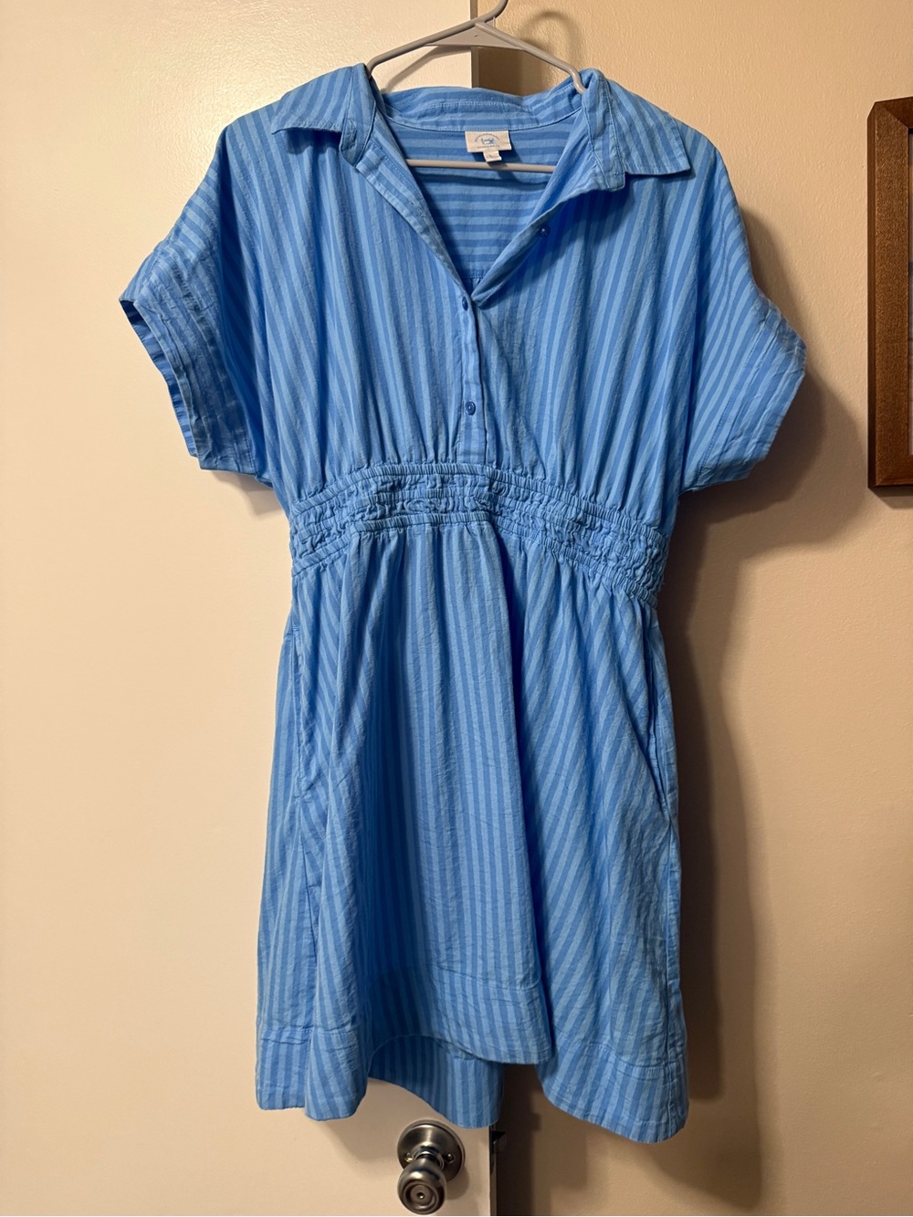 crown & ivy Blue Striped Shirtdress